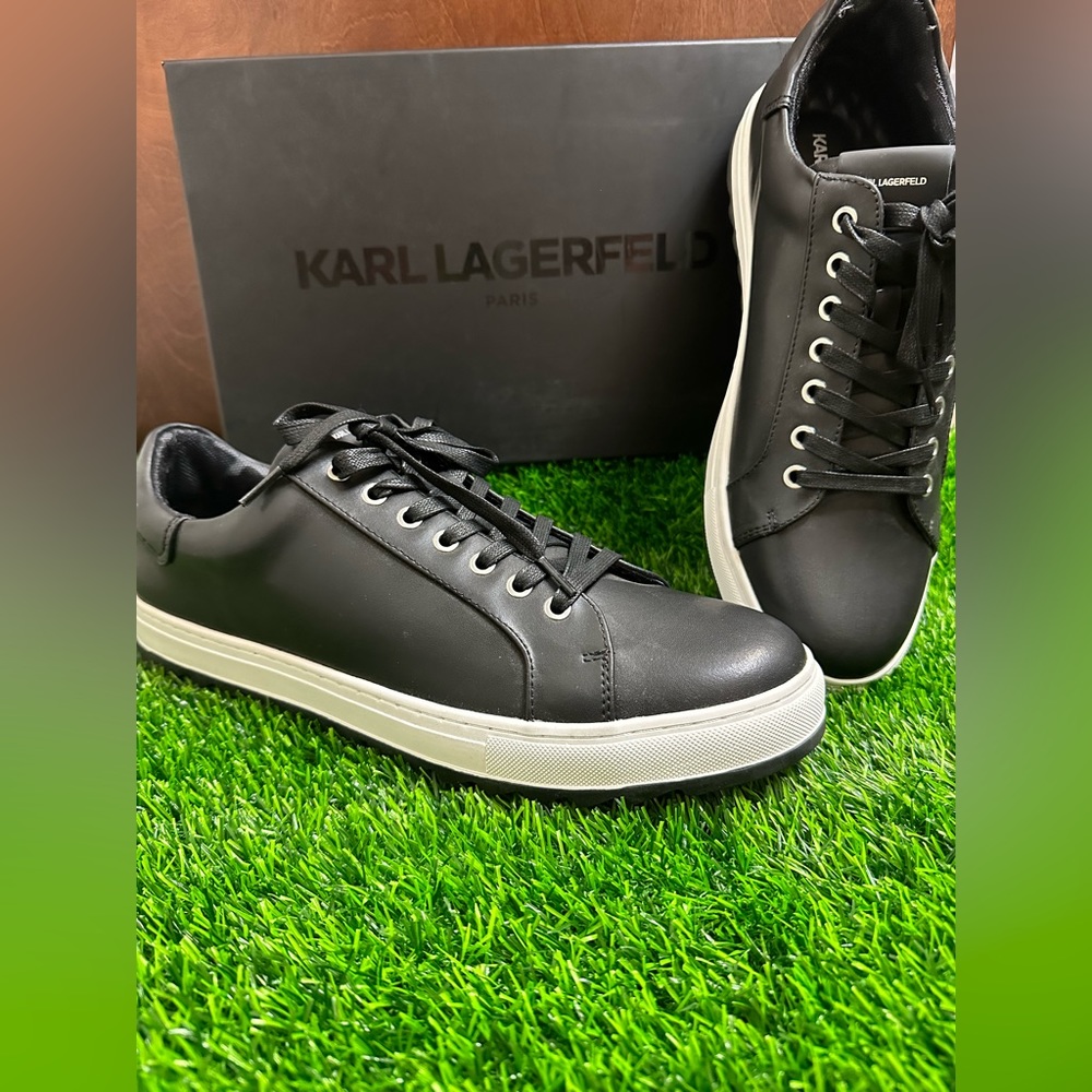 Karl Lagerfeld Leather Low Top Sneaker (Men)